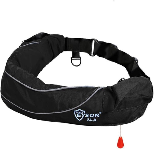 Eyson Inflatable Life Jacket Life Vest Life Ring Belt Pack Waist Bag Automatic 10pcs(Black)