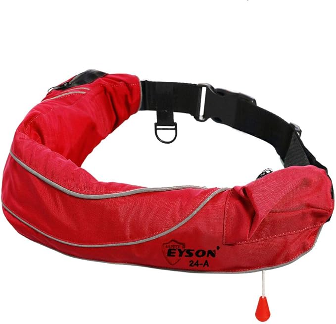 Eyson Inflatable Life Jacket Life Vest Life Ring Belt Pack Waist Bag Automatic 10pcs(Red)