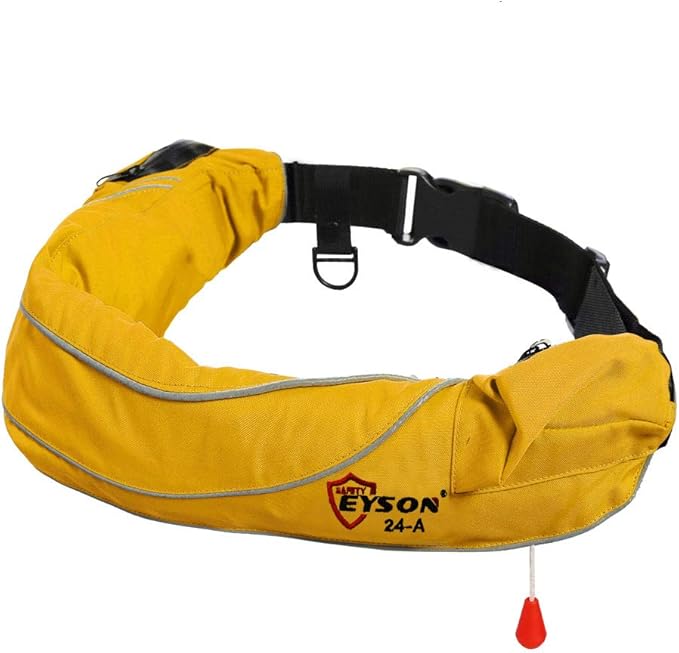 Eyson Inflatable Life Jacket Life Vest Life Ring Belt Pack Waist Bag Automatic 10pcs(Yellow)