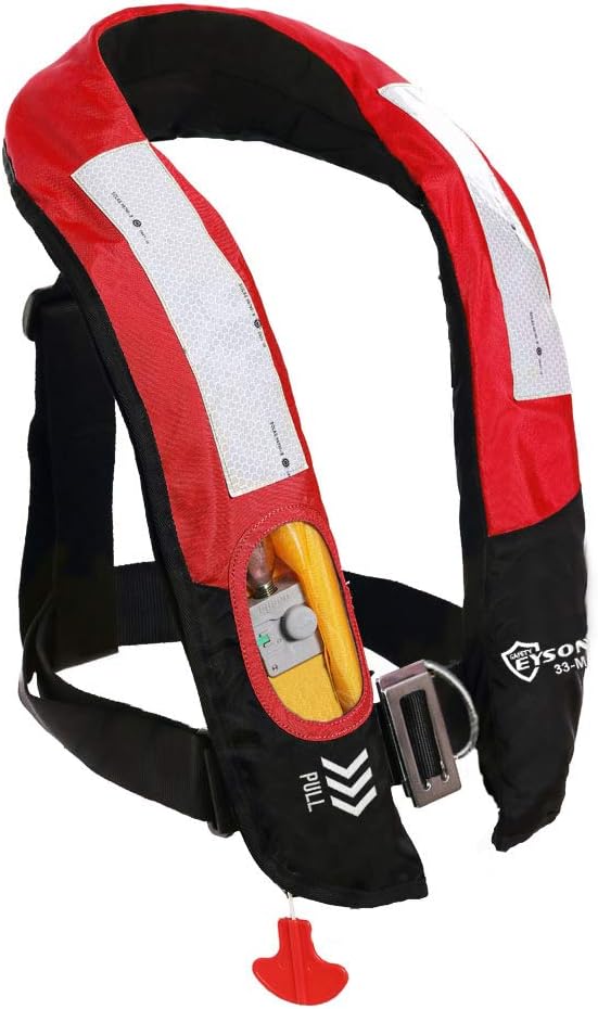 Eyson Inflatable Life Jacket Life Vest Highly Visible Manual for Adults 10pcs(Red)